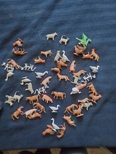 vintage hard Plastic Toy Animal Lot Farm Made In china pigs dogs 1980's gift