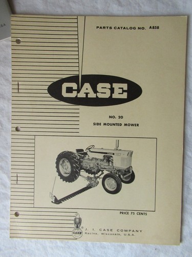 1967 Case Side Mounted Mower No 20 Parts Catalog Manual Book - 第 1/9 張圖片