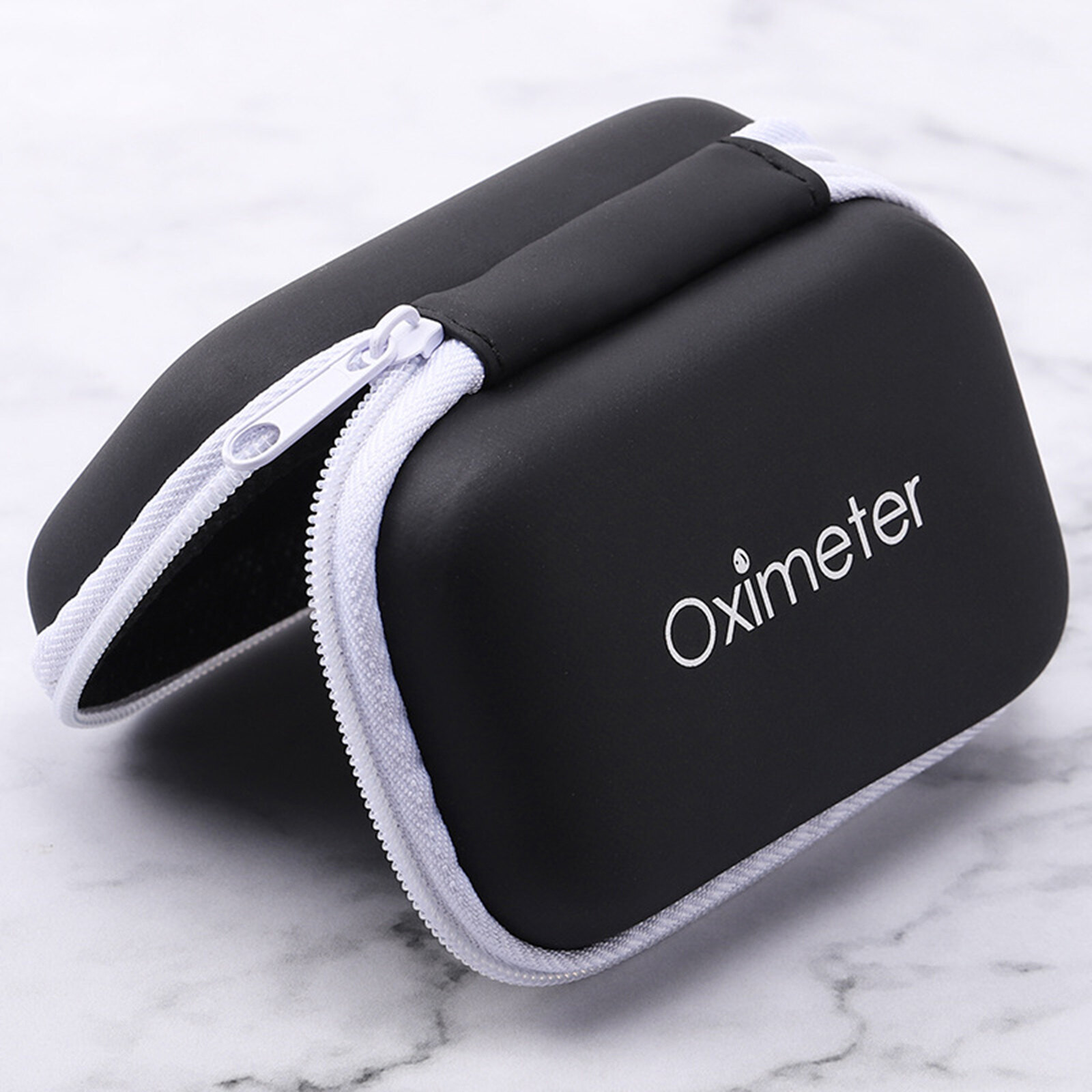 Portable Hard EVA SpO2 Finger Oximeter Reader Pouch Bag With Bluetooth Headset Data Cable Zipper - Ideal Travel Storage Case