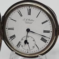 Antique OMEGA Swiss Private label .935 Sterling Silver Pocket Watch Hunter Case