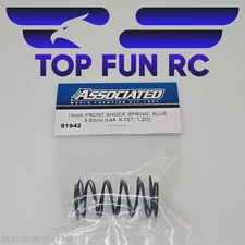 Team Associated 91942-13mm Front Shock Spring, Blue 3.6lb/in L44, 6.75T, 1.2D