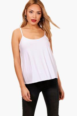 Ärmelloses Swing Trägertop Damen schlicht Cami bauchfreies Oberteil