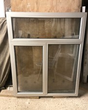 ALUMINIUM DOUBLE GLAZED OBSCURE WINDOW Size H 121.5 x W 98.5cm (ref SJ370)