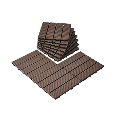 VEVOR Interlocking Deck Tiles Plastic Wood 27 Pack 12''x12'' Waterproof for Porch