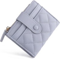 Damen GeldböRse Klein Blau Bifold Leder Portemonnaie FäCher