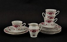 a-9340101 Porzellan Kaffee-Service-Teile 4 Gedecke Kännchen Rose Goldrand