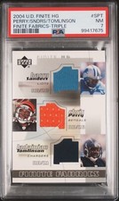 2004 UD Finite Fabrics FF3-SPT Barry Sanders/ Perry /Tomlinson Triple! PSA 🔥 