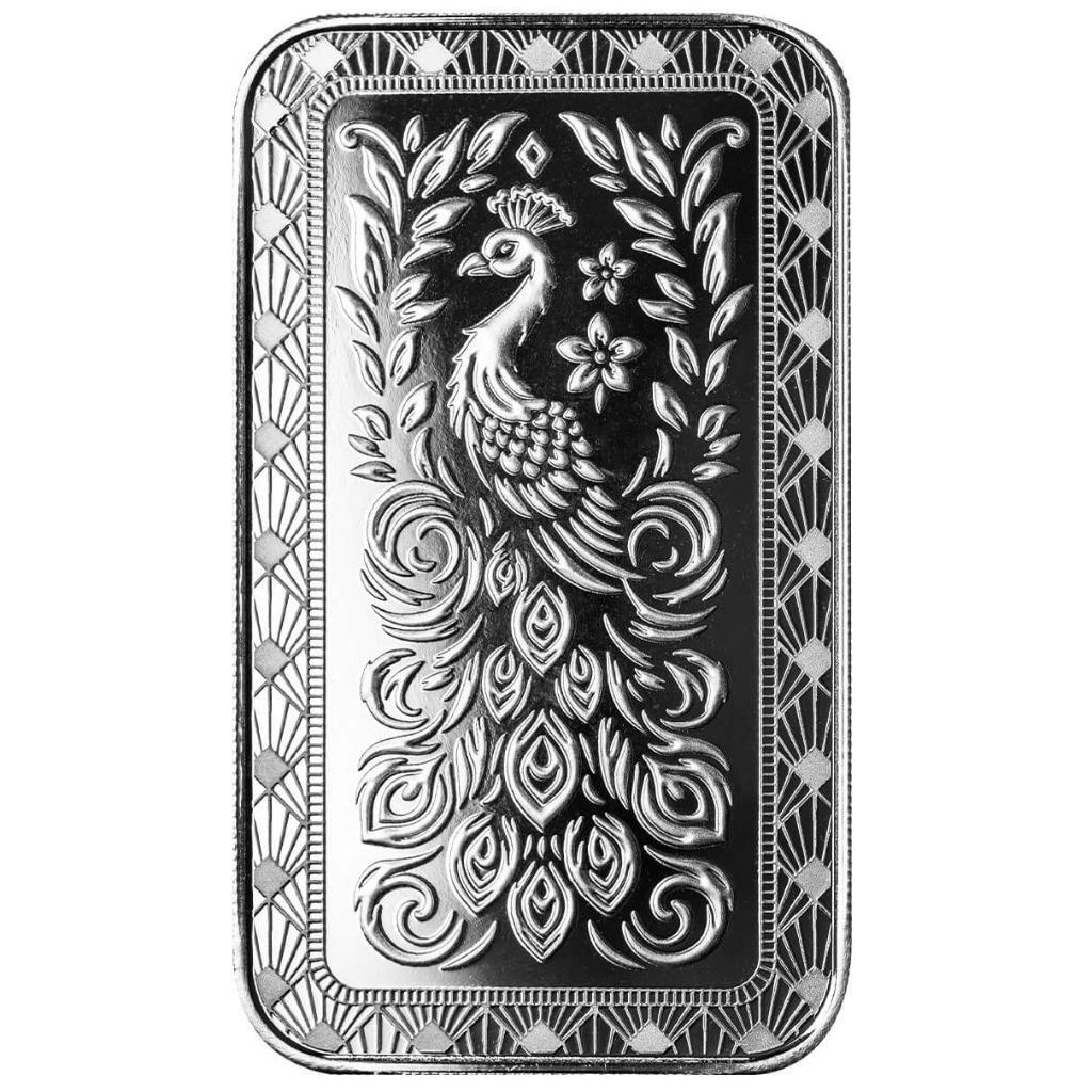1 oz .9999 Silver Bar - Scottsdale Marquee Peacock Silver Bullion