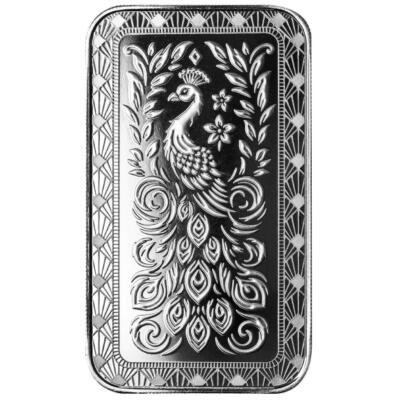 1 oz .9999 Silver Bar - Scottsdale Marquee Peacock Silver Bullion