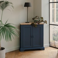 Florence Corner Sideboard. Navy Blue corner cupboard with 2 doors ASSEMBLED