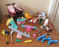 Vintage Dolls House Baby Room Nursery Furniture Toys Prams Bundle Lot inc Lundby