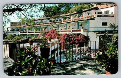 Vintage Hotel Victoria Taxco Mexico Postcard Colorful Garden View