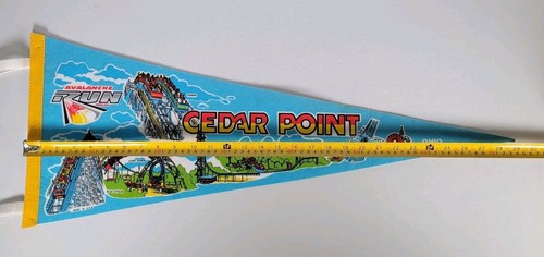 Vintage 1980s Cedar Point Souvenir Pennant DEMON DROP THUNDER CANYON GEMINI Ohio - Picture 9 of 13