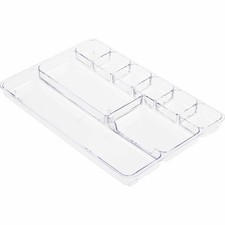Clear Plastic 9 Compartment Drawer Tray Organizer 1 PCS 9.38x14x1.25 Inch