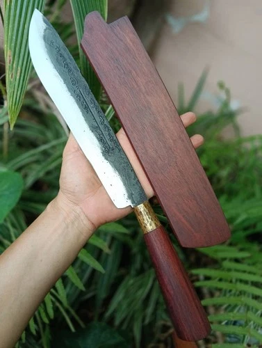 Handmade Camping Nessmuk Hunting knife 10.7” forged engraved,Rosewood handle&pod