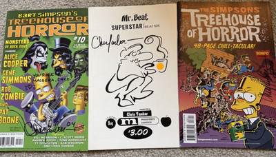 Two Simpson's Treehouse of Horror #10 #18 Mr. Beat Superstar  SIGNED BY C.Yambar