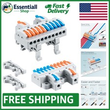 6pcs DIN Rail Terminal Blocks for Safe, Quick and Efficient Wiring Connections