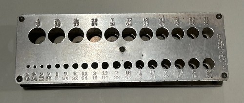 Vintage 29 Hole Aluminum Drill Block Bit Index- Made in USA