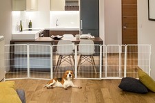 Dog Gate Extra Wide Adjustable 165 in Width 40 in High 6 Wire Panels White