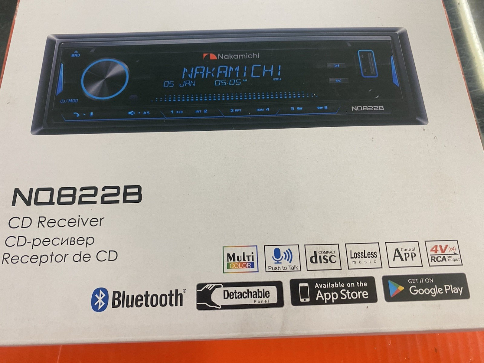 Nakamichi NQ822B Bluetooth CD USB AUX APPs Control AM/FM Car Stereo Receiver