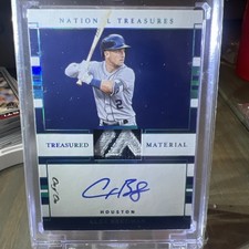 2020 National Treasures - Treasured Material Signature Alex Bregman Platinum 1/1