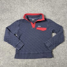 Patagonia Sweatshirt Womens Medium Blue Organic Cotton Quilt Snap-T Pullover