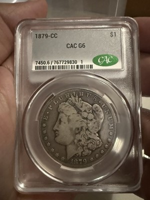 1879-CC Morgan Carson City Silver Dollar Graded 6 CAC Sticker