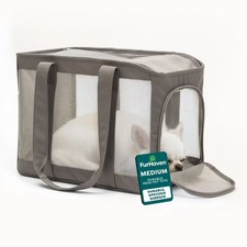 Pet Products Medium Durable Mesh Soft-Sided Pet Tote Carrier, Gray, 16 lb limit