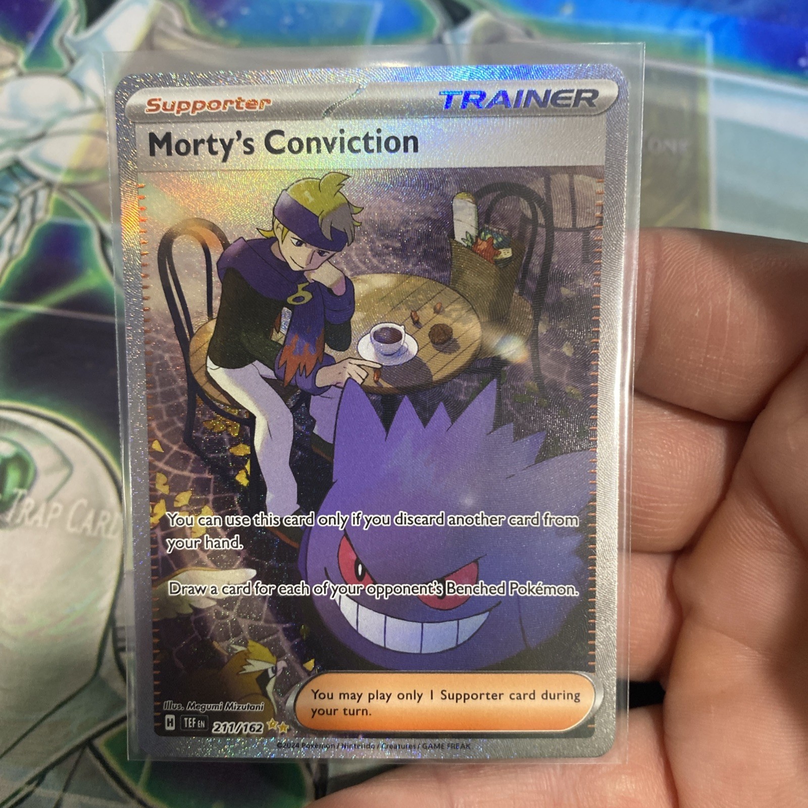 Pokémon TCG Trainer Morty's Conviction 211/162 Temporal Forces SIR NM