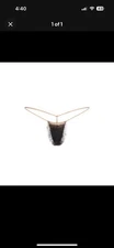 SKIMS FAUX HAIR MICRO STRING THONG - Sienna Black Curly - S- New In Hand