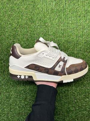 Size 8 LV (9-9.5 US) - Louis Vuitton Trainer ' White Mocha