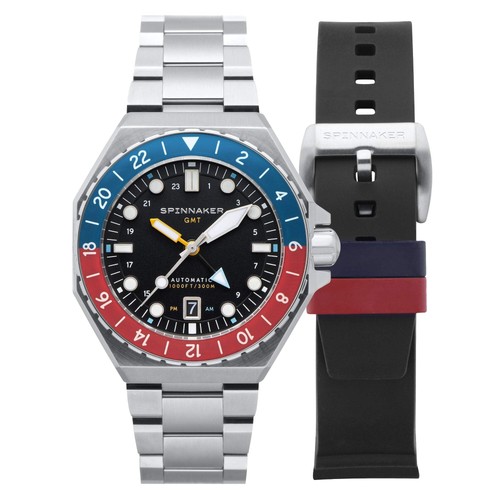 Spinnaker Dumas GMT Automatic Blue & Red  / Stainless Steel | Black Dial Stainle