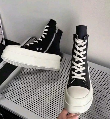 FGMM Rick Owens Ramones-Style High-Cut Thick Sole Sneakers 26cm New