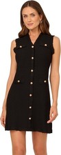 Adrianna Papell Designer Waffle Textured Sleeveless Sweater Dress Black XL NWT