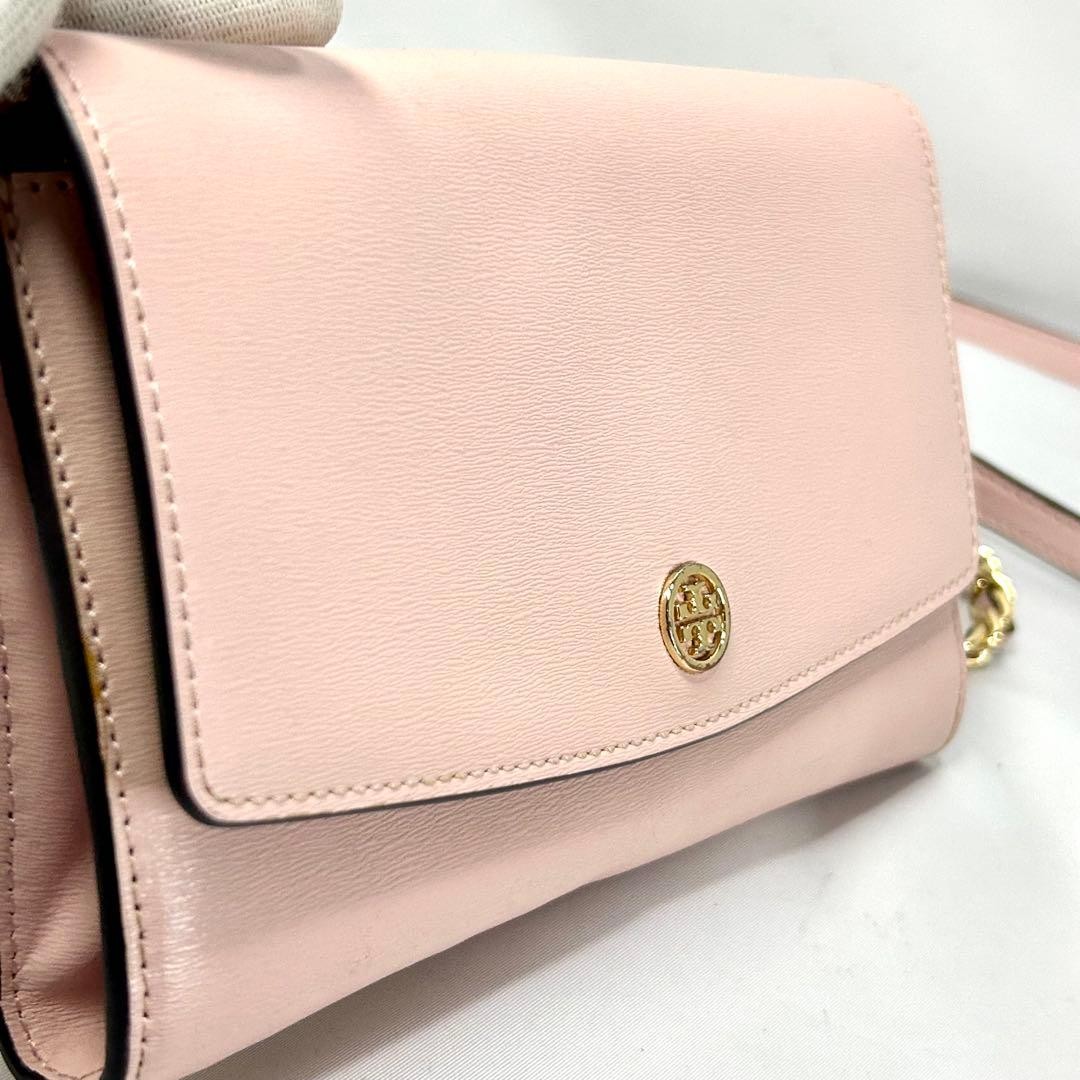 Tory Burch Shoulder Bag Chain Wallet Gold Hardware Leather Pink 135027K Authen thumbnail 8