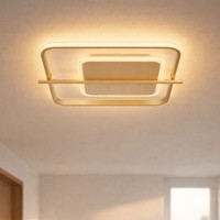 Deckenleuchte Deckenlampe Wohnzimmerlampe Led Schlafzimmerlampe Gold L 40 Cm