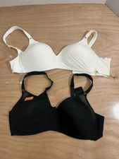 Warners~RN2771A~Cloud 9~Pillow Soft-Size 38C~Wire- Free~Bra~cream & Black~NWOT