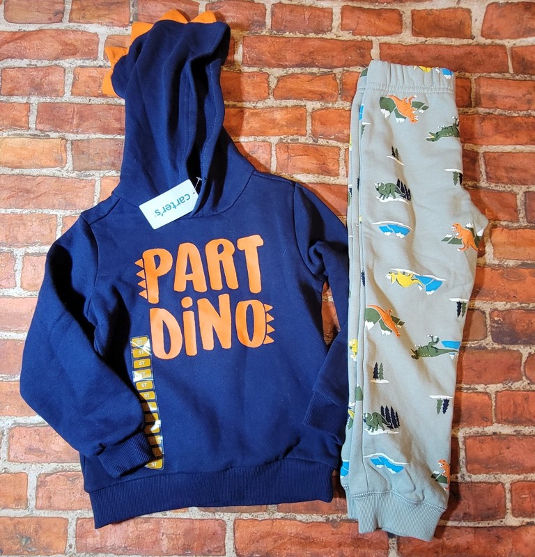 Carter's Boys Part Dino Hoodie & Jogger Set Nwt Nwot Sz 5t