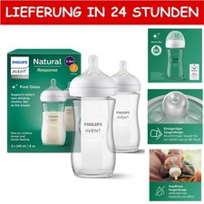 Philips AVENT Natural Response biberon en verre 2x240 ml anti-coliques 3-6 mois