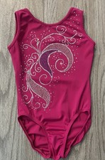 Rebecca  s Mom Pink Gymnastics Leotard Size 8-10 with Rinestones for Girls
