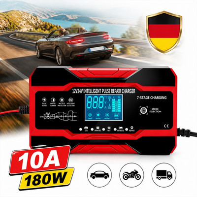 24V Intelligent Batterieladegerät LKW PKW Feuerhemmend Impulsreparatur 7-stufig