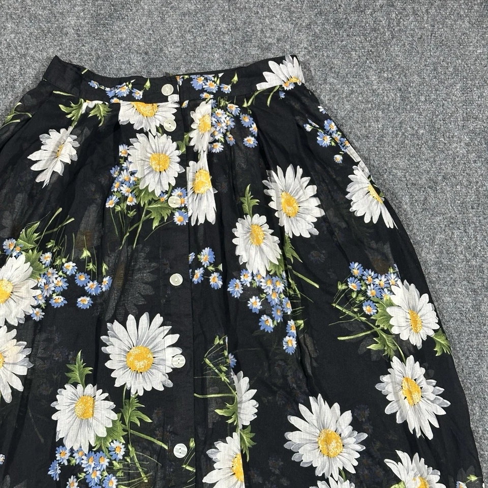 Maxi Falda Floral Liz Sport Ditsy Talla 10 Negra Cottagecore Boho Foto 2 de 4