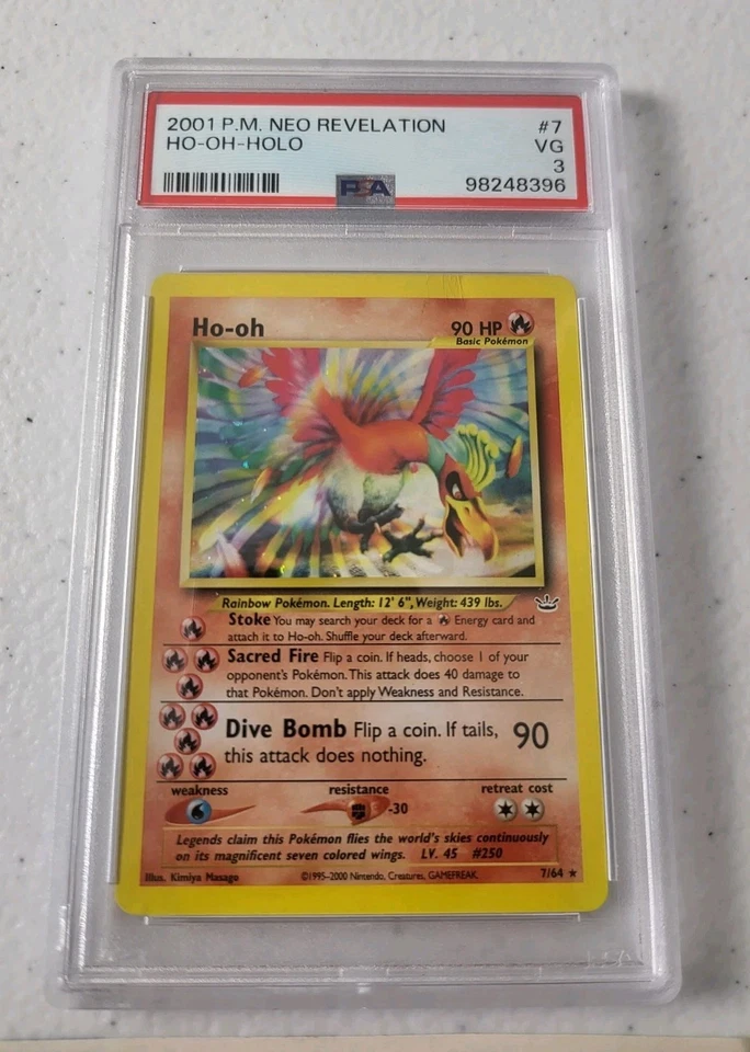 Ho-Oh 7/64 - Neo Revelation *PSA 3 - VG* Holo Rare Pokemon Card - Image 3 of 4
