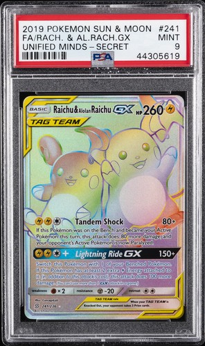 Raichu & Alolan Raichu-GX graded PSA 9 for sale on eBay