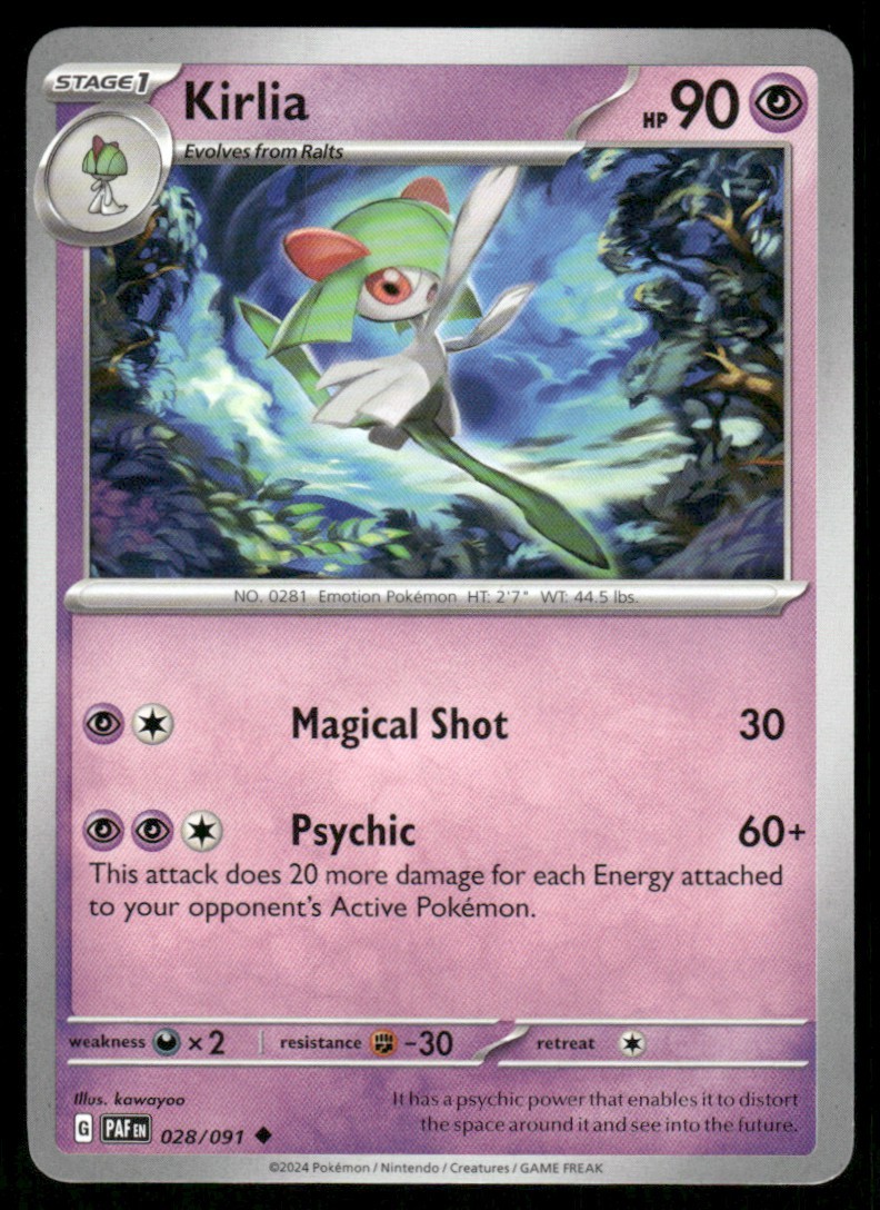 2024 Scarlet & Violet Series - Paldean Fates Kirlia Common #28