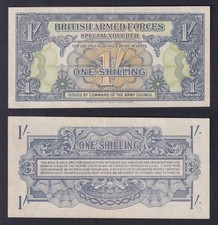 British Armed Forces Banknote 1 Shilling 1946 1st Series P.-M11a SPL+/XF+