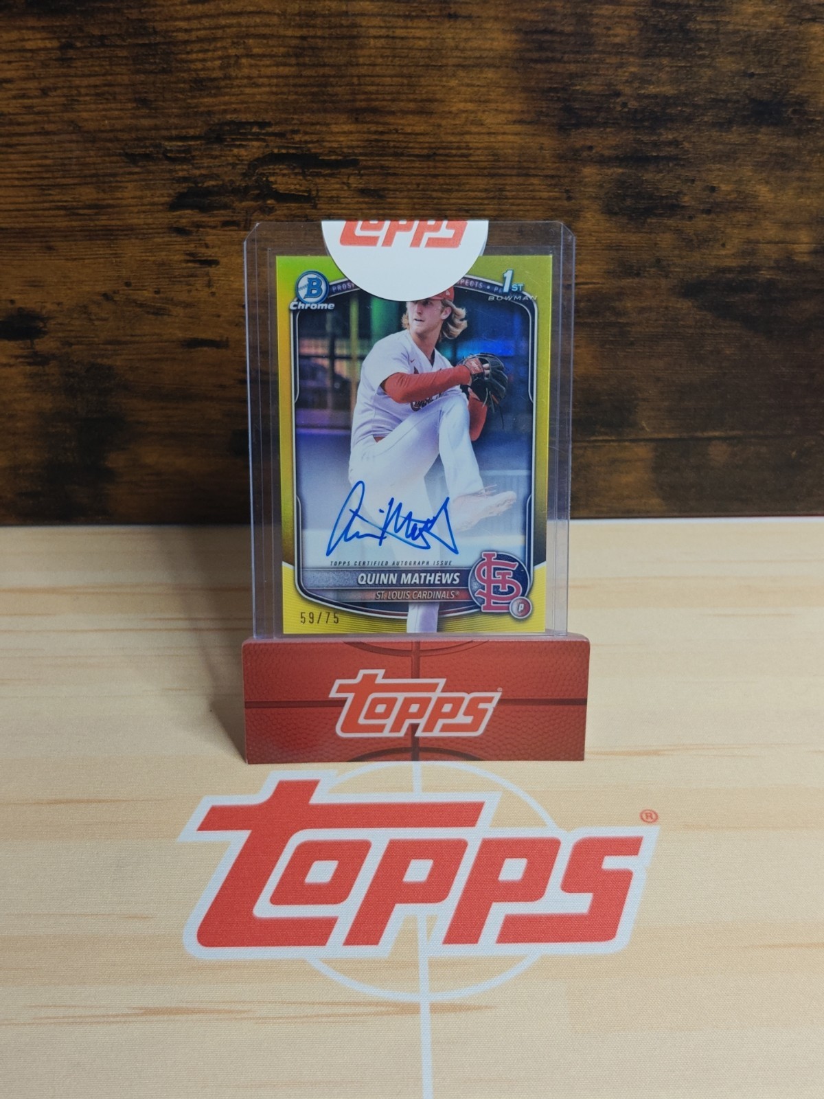 2025 Bowman Chrome Quinn Mathews #CPA-QM Bowman 1st Auto Yellow Refractor /75🔥