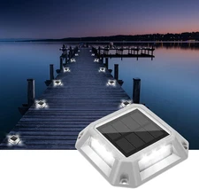Solar Driveway Lights Dock Deck Lights 8-Pack,2 Colors in 1,Solar Powered 1200Ma