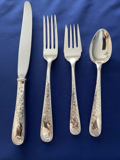 Kirk Old Maryland Engraved Sterling Silver 4 Piece Place Setting No Monogram