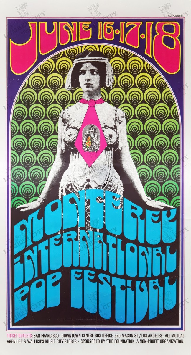 Monterey International Pop Festival 1967 Reproduction Poster Art